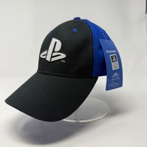 PlayStation Logo Baseball Cap Black Blue Adjustable‎ Snapback Official Licensed
